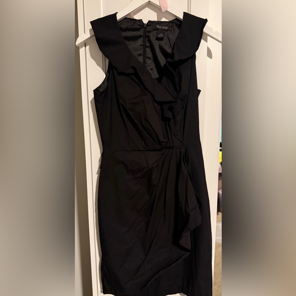 White House Black Market Ruffled Black Mini Dress